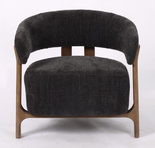 Luna Occassional Chair - Steel with Ash Accent Legs