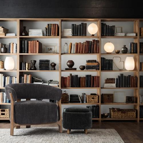 Luna Occassional Chair - Steel with Ash Accent Legs