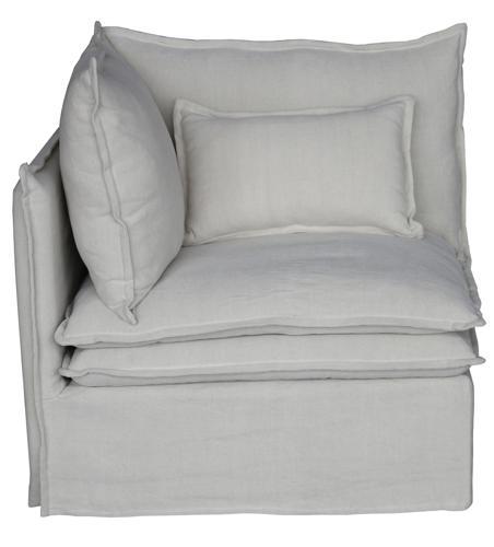 Malta Double Cushion Sectional Corner Left - Salt & Pepper