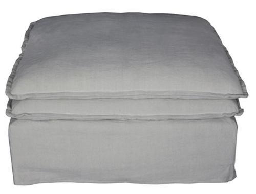 Malta Double Cushion Sectional Ottoman - Salt & Pepper