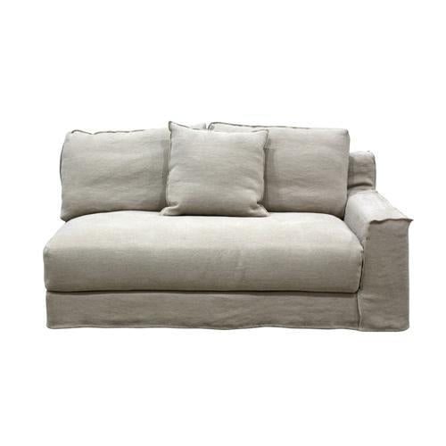 Amalfi 2 Seater Right - Burlap 100% Linen