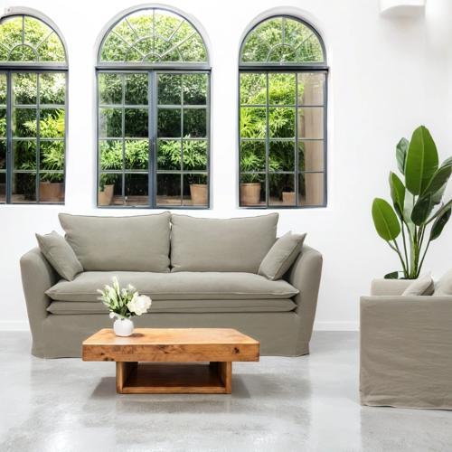 Montigo 3 Seater - Taupe Linen / Cotton Mix