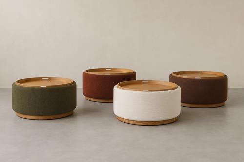 Miami Tray Ottoman Xl Withwood Base - Tobacco