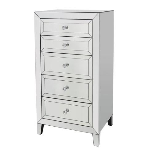 Palisade 5 Drawer Mirrored Tallboy