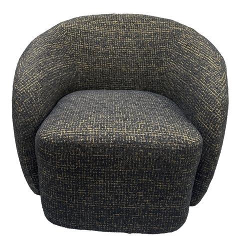 Daisey Swivel Accent Chair - Gold & Black - 860x820x670; Seat Height: 420mm