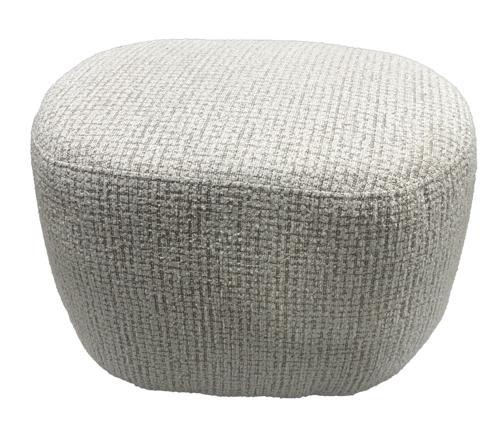 Bella Accent Ottoman - White & Taupe