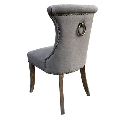 Miami Dining Chair Grey Canvas / Oak - 570x610x950 Seat Height: 520mm