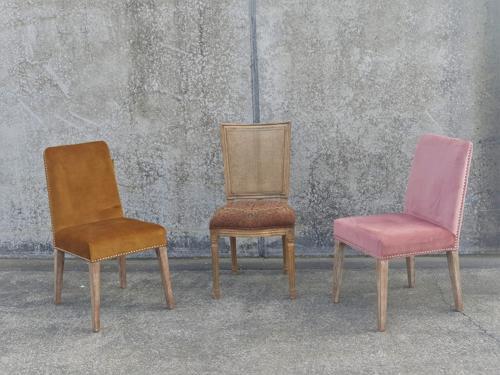 Pascal Dining Chair Dark Mustard Velvet with Antique Studs