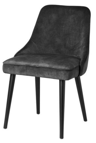 Pedro Dark Grey Velvet Dining Chair - 520 X 565 X 810