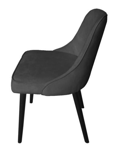 Pedro Dark Grey Velvet Dining Chair - 520 X 565 X 810