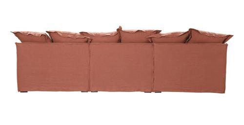 Oasis Washed Linen Sofa Left - Rust 100% Belgian Linen