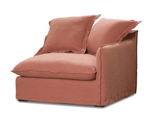 Oasis Washed Linen Dream Sofa Right - Rust 100% Belgian Linen