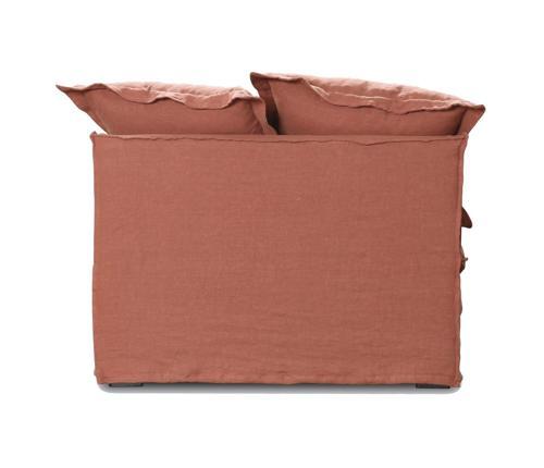 Oasis Washed Linen Dream Sofa Right - Rust 100% Belgian Linen