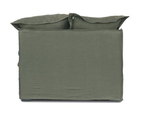 Oasis Washed Linen Dream Sofa Left - Olive 100% Belgian Linen