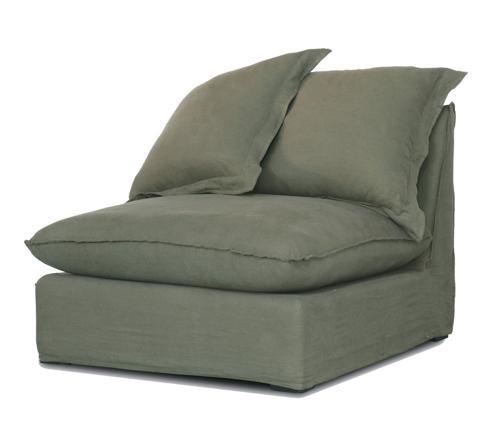 Oasis Washed Linen Dream Sofa Centre - Olive 100% Belgian Linen