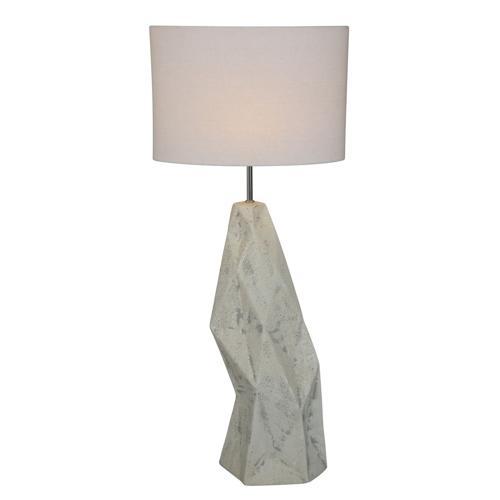 Stone Ceramic Floor Lamp Withgrey Linen Shade