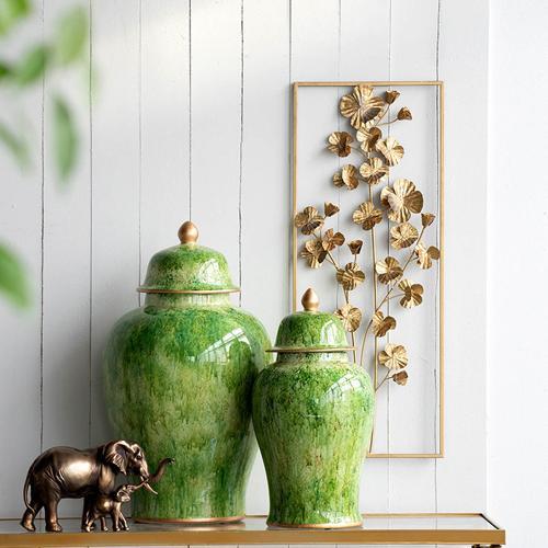 Green Ceramic Jar Withlid