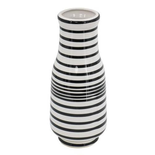 Black / White Hand Painted Vase - 177 X 177 X 457