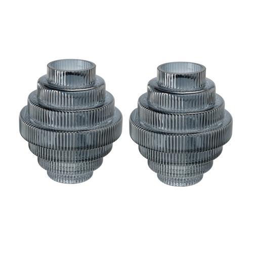 Glass Vase Set of 2 Smoke - 150 X 150 X 170