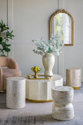Capiz Vase - Gold - 340 X 340 X 610
