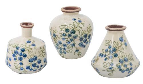 Blueberry Ceramic Vase Set of 3 - 110 X 110 X 125