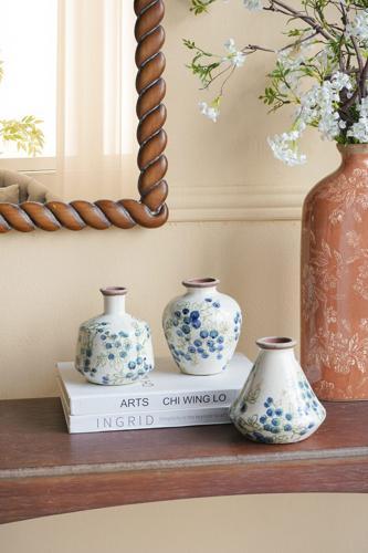 Blueberry Ceramic Vase Set of 3 - 110 X 110 X 125