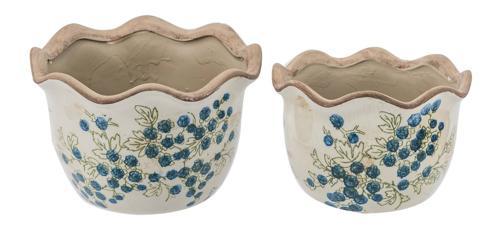 Blueberry Ceramic Vase Set of 2 - L: 205x205x130; S: 180x180x115