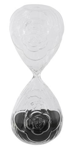 Rose Embossed Hourglass with Black Sand - Small