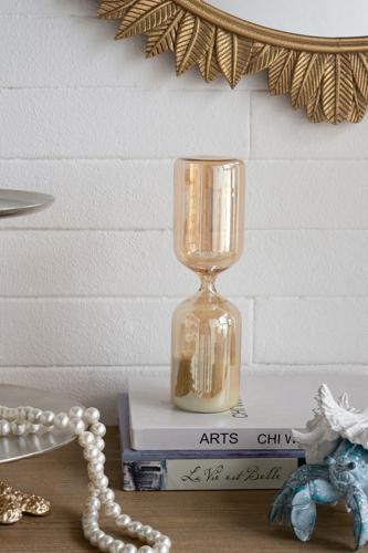 Amber Shimmer Hourglass with White Sand - Large