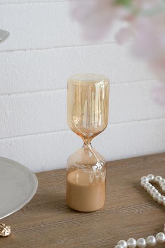 Amber Shimmer Hourglass with White Sand - Small