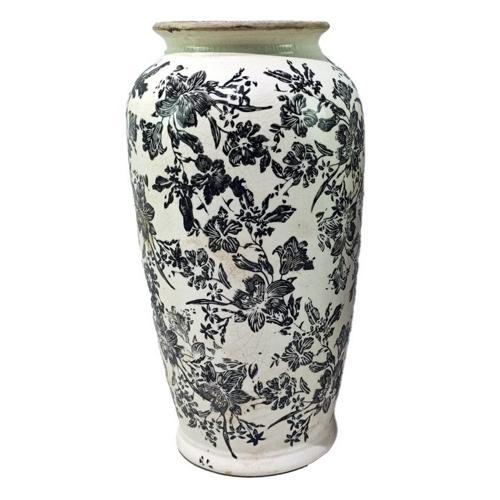 Black Floral Vase - Black - 195 X 195 X 370