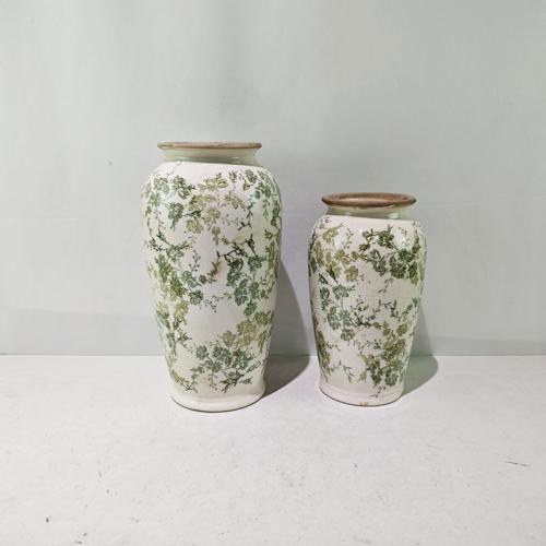 Green Floral Vase - Green - 165 X 165 X 295