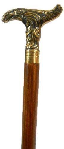 Wooden Walking Stick with Brass Handle - 930 X 100