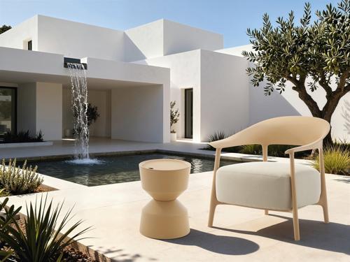 Outdoor Ice Bucket Side Table - Sand - 310 X 310 X 510