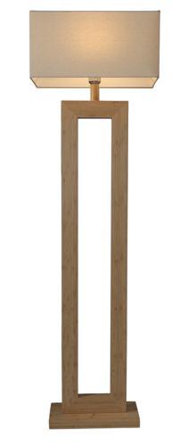 Bamboo & Linen Floor Lamp - Natural - 440 X 1480