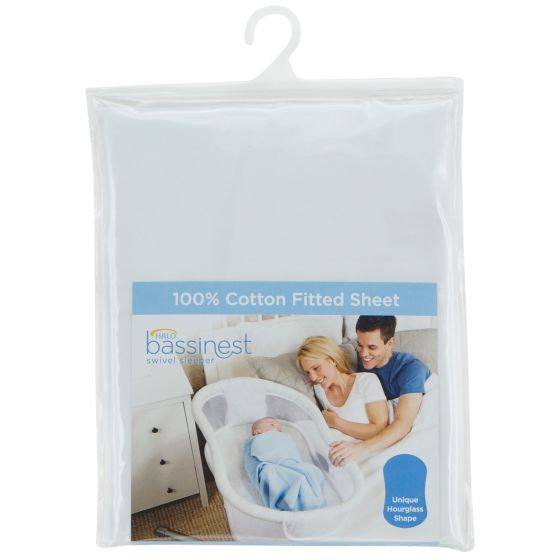 Halo Bassinet Sheet - Fitted White - Baby First