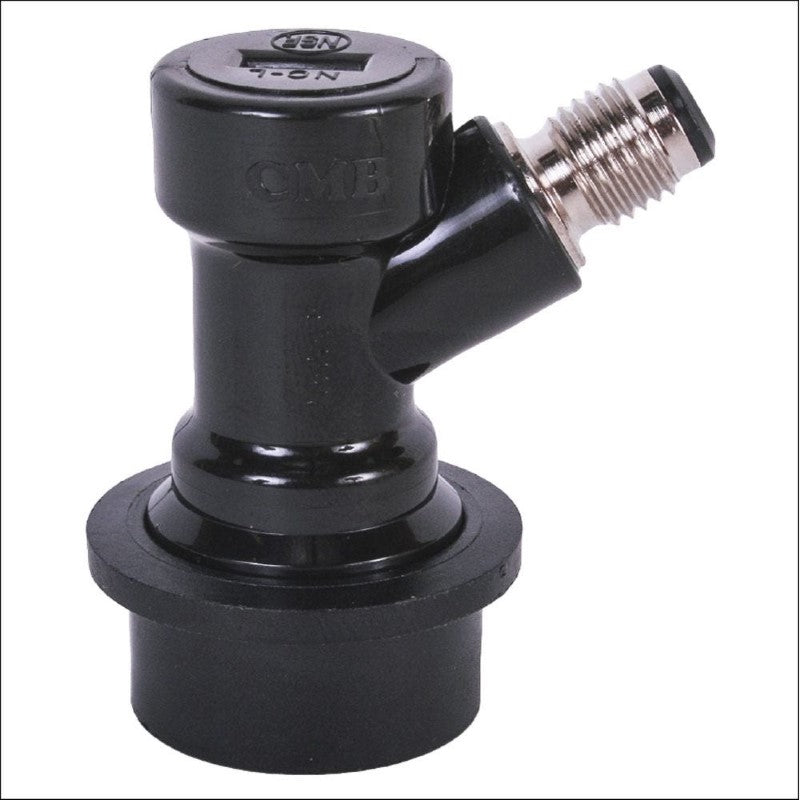 CM Becker 1/4 MFL Liquid Ball Lock Disconnect for secure, leak-free connections in home brewing and kegging systems.