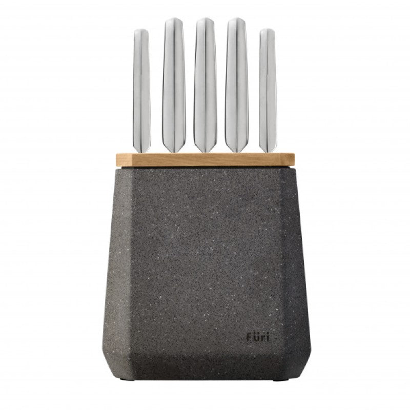 Furi - Stone Knife Block Flint Terazzo Set 6 Piece