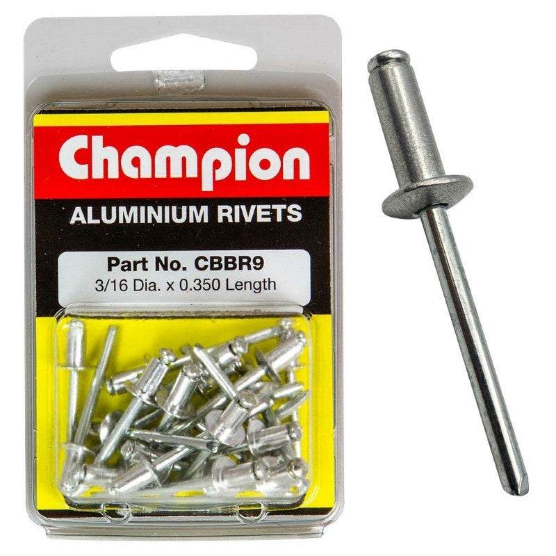 Champion 3/16in x 0.350 Rivet Pack featuring 100 durable rivets for secure fastening in DIY projects and repairs.