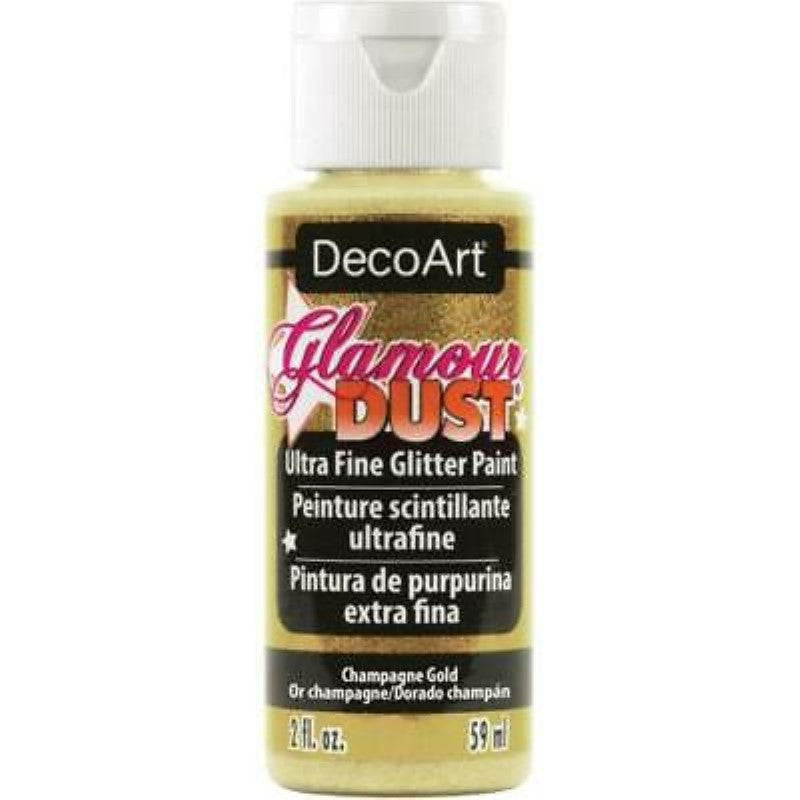 Decoart Glamour Dust Glitter Paint 2oz 59ml CHAMPAGNE GOLD