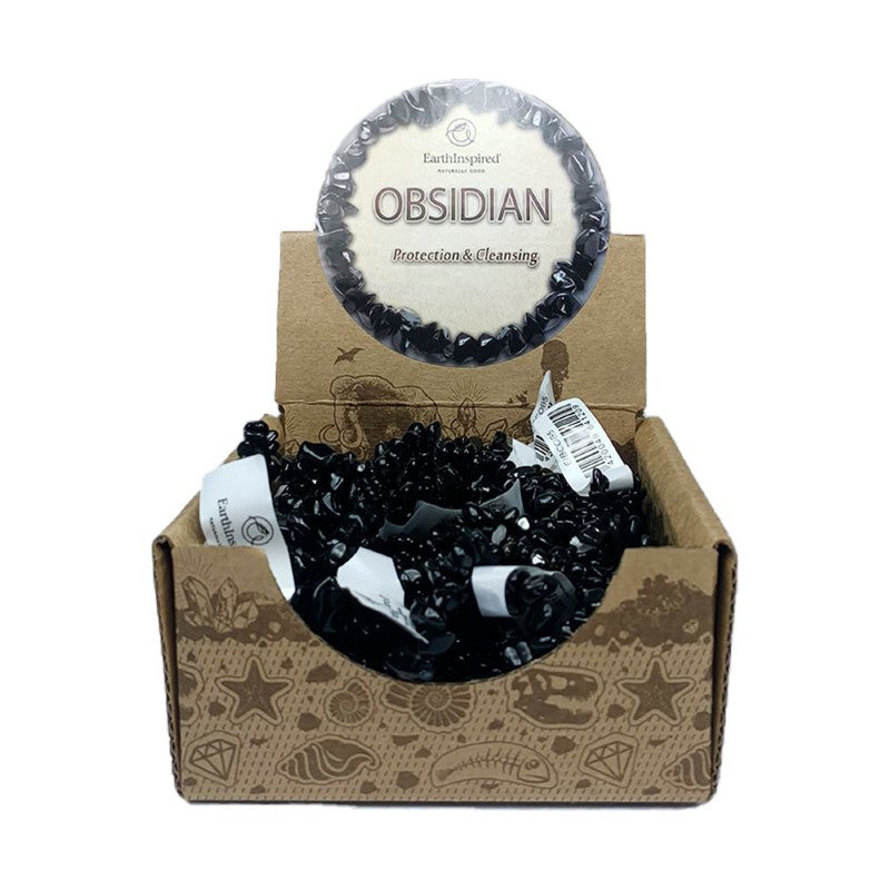 Obsidian 5mm Chip Bracelet Box - Set of 25