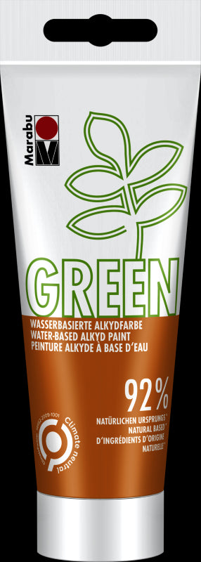Vibrant 100ml orange water-based alkyd paint by Marabu, eco-friendly and vegan, perfect for diverse art and DIY projects.
