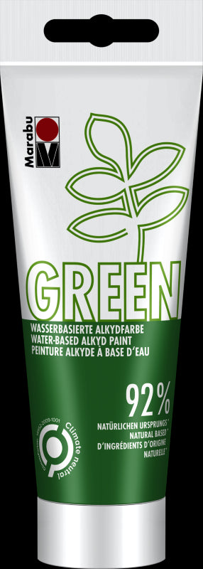 Light Green Marabu Water-Based Alkyd Paint in 100ml, featuring natural ingredients for eco-conscious art projects and crafts.