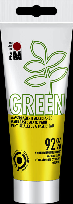 Vibrant Sunshine Yellow water-based alkyd paint, eco-friendly and vegan, perfect for artists and hobbyists.