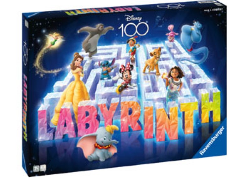 Colorful Disney Labyrinth Jubilee board game featuring beloved characters navigating a maze to collect treasures.