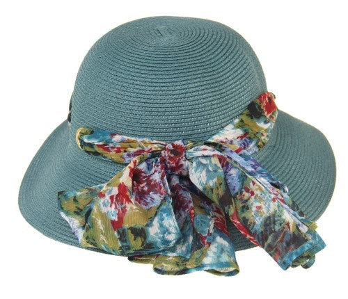 Lani Scarf Trim Hat TEAL