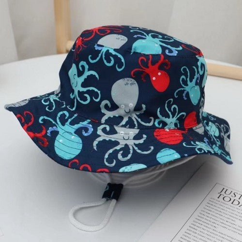 Kids Octopus Wide Brim Hat 52-54CM - Set of 2