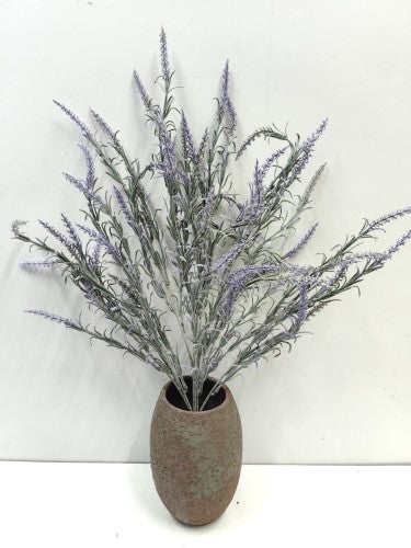 Artificial Grey English Lavender Bush - Large (56cm)