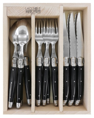 Cutlery Set in Tray - ANDRE VERDIER Black (18 Piece)