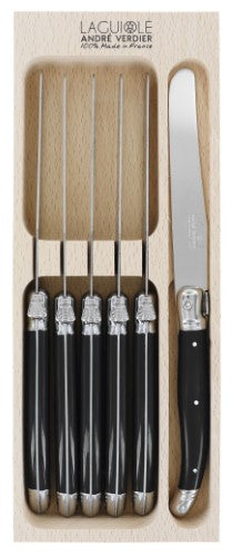 Dinner Knife Set - ANDRE VERDIER Black (6 Piece)